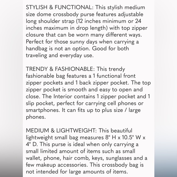 Lunar Lightweight Medium Dome Crossbody Bag, with wallet. - Picture 5 of 5